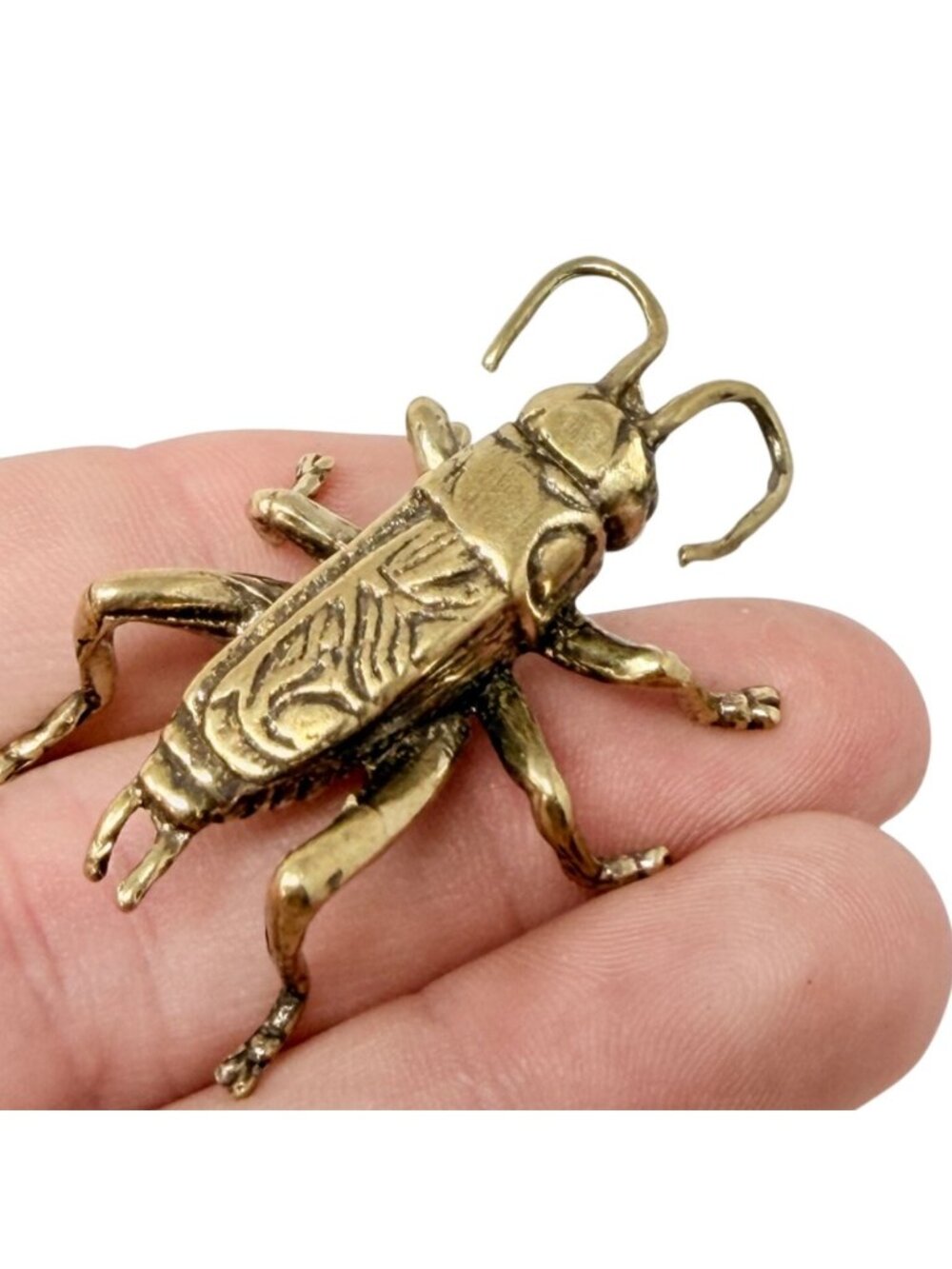 Miniature Brass‎ Cricket Spirit Animal Luck Prosperity Voice Harmony Talisman
